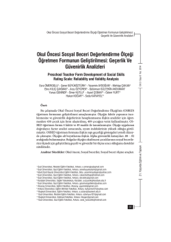 Okul &Ouml;ncesi 6osyal Beceri Değerlendirme &Ouml;l&ccedil;eği