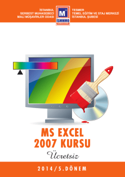ms excel 2007 kursu - İstanbul Serbest Muhasebeci Mali M&uuml;şavirler
