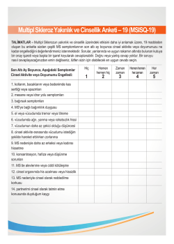 Multipl Skleroz Yakınlık ve Cinsellik Sorgulaması