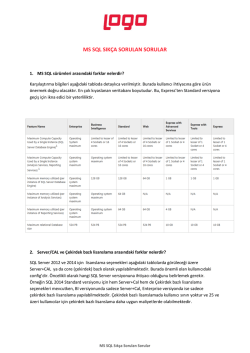 ms sql sık&ccedil;a sorulan sorular