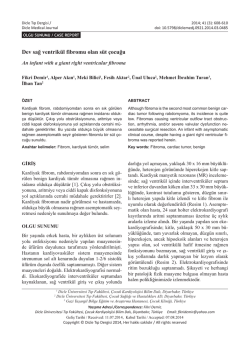 Dev sağ ventrik&uuml;l fibromu olan s&uuml;t &ccedil;ocuğu