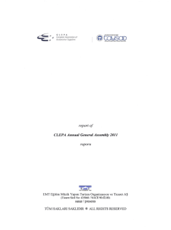 CLEPA Annual General Assembly 2011 raporu