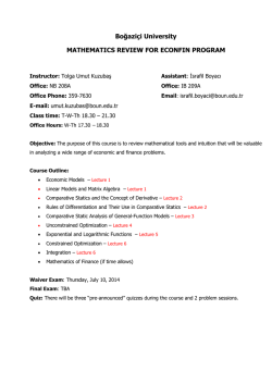 Econfin-Math_Review-Syllabus - ECONFIN, Economics and Finance