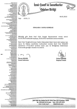 2015/1 - Basit Usul Gelir Vergisi Beyannamesi verme süresi