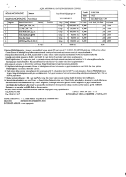 A&Ccedil;IK ARTIRM ALl SATIŞ &Ouml;NCESİ BİLGİ CETVELİ B&Ouml;LGE