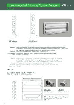 Hava damperleri / Volume Control Dampers CD -- ~