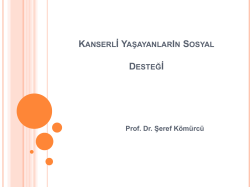 Kanserli Yaşayanların Sosyal Desteği