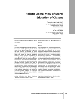 Holistic Liberal View of Moral Education of Citizens