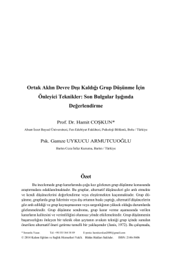 Tam Metin - Kalem Uluslararası Eğitim ve İnsan Bilimleri Dergisi