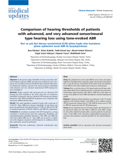 Comparison of hearing thresholds of patients with advanced, and