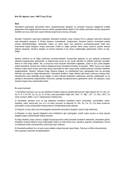 Not: Bir &ouml;ğrenci, burs: 1400 TL/ay (15 ay) &Ouml;zet Atmosferik