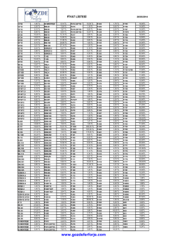 Fiyat Listesi