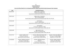 Final Programı - Eğitim Fak&uuml;ltesi