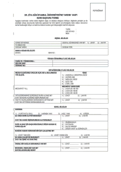 Gerekli Evraklar : Formu Doldurunuz