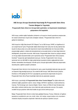 IAB Avrupa Avrupa Genelinde Hazırladığı İlk Programatik Satın Alma