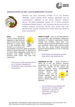 Goethe-Institut en zeki &bdquo;&Ccedil;evre dedektifleri&ldquo;ni arıyor!