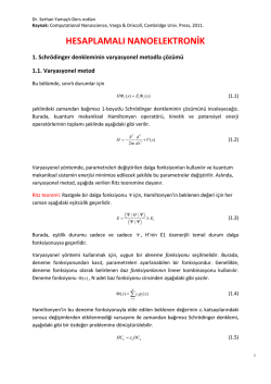 Hesaplamalı nanaoelektronik ders notları Bölüm