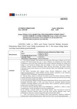 İthalatta Korunma &Ouml;nlemlerine İlişkin 2014/7