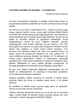 Yrd. Doc. Dr. Nazmi &Ccedil;eşmeci T&ouml;ren Konuşması