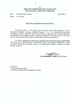 TC ORDU B&Uuml;Y&Uuml;KŞEHİR BELEDİYE BAŞKANLIĞI İnsan Kaynakları