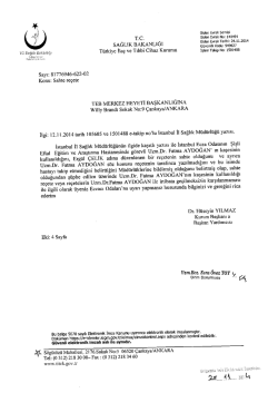 T.C. Giden Evrak No: 140491 H r Giden Evrak Tarihi: 24.11.2014