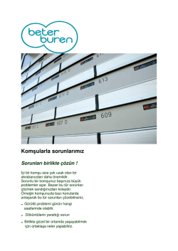 Komşularla sorunlarımız Sorunları birlikte &ccedil;&ouml;z&uuml;n