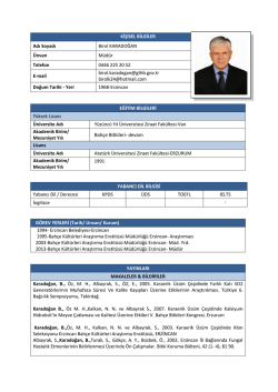 KİŞİSEL BİLGİLER