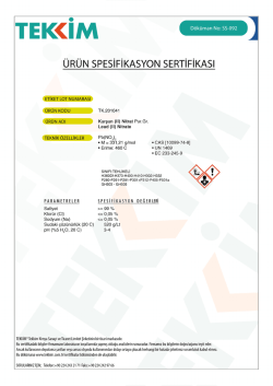 T E M D&ouml;k&uuml;man NO. 55-ng &Uuml;R&Uuml;N SPESİFİKASYON