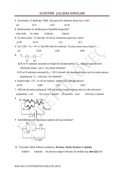 elektrik &ccedil;alışma soruları