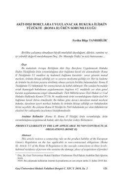 akit-dışı bor&ccedil;lara uygulanacak hukuka ilişkin