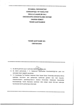 Teknik Şartname - İstanbul Üniversitesi