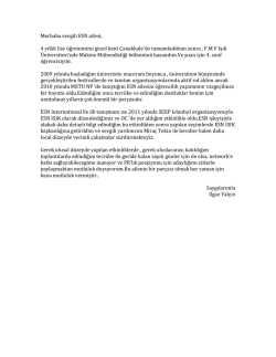 Merhaba sevgili ESN ailesi, 4 yıllık lise &ouml;ğrenimimi