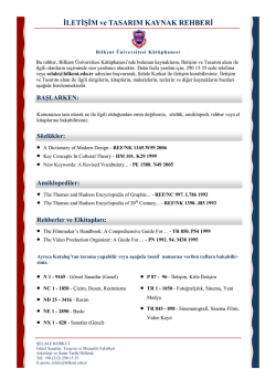 İletişim ve Tasarım - Bilkent &Uuml;niversitesi K&uuml;t&uuml;phanesi