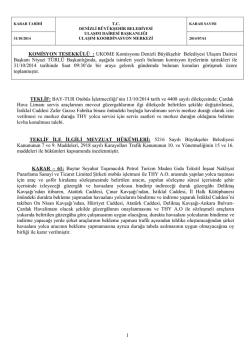 KOMİSYON TEŞEKK&Uuml;L&Uuml; : UKOME Komisyonu