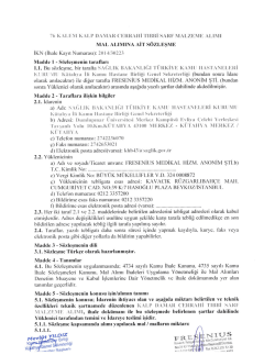 s&ouml;zleşme(fresenius medikal) - K&uuml;tahya İli Kamu Hastaneleri Birliği