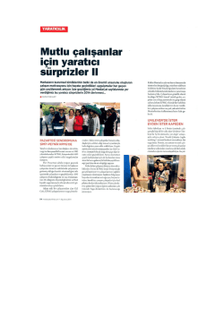 Mutlu &ccedil;alışanlar i&ccedil;in yaratıcı s&uuml;rprizler ll