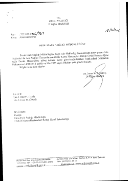 ORDU vALlLlĞl ll Sağlık M&uuml;d&uuml;rl&uuml;ğ&uuml;