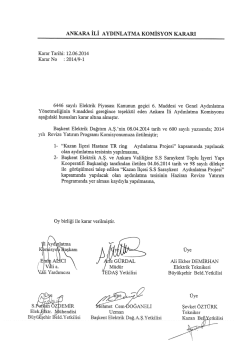 Ankara Valiliği Komisyon Kararları (Haziran 2014)