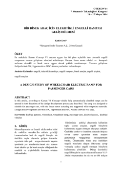 Bir Binek Ara&ccedil; İ&ccedil;in Elektrikli Engelli Rampası Geliştirilmesi