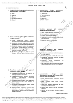 A&Ouml;F Pazarlama Y&ouml;netimi | 2014 D&ouml;nem Sonu İNDİR