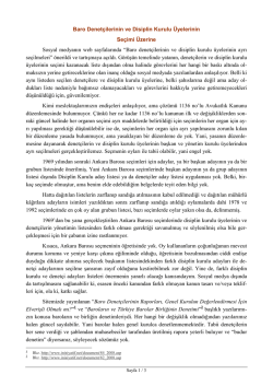 Baro Denetçilerinin ve Disiplin Kurulu Üyelerinin