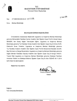 Merkez M&uuml;d&uuml;r&uuml; Ataması - Hacettepe &Uuml;niversitesi Personel Dairesi