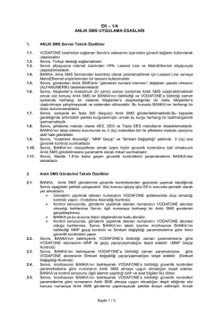 ek &ndash; 1/a anlık sms uygulama esasları