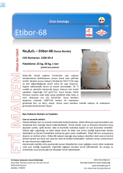 Na2B4O7 &ndash; Etibor-68 - Eti Maden İşletmeleri