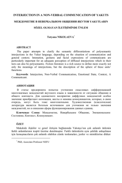 interjection in a non-verbal communication of yakuts