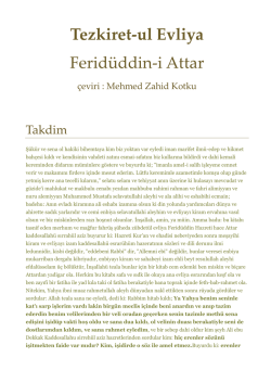 Tezkiret-ul Evliya Ferid&uuml;ddin-i Attar