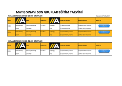 mayıs sınavı son gruplar eğitim takvimi
