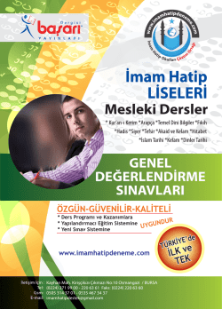 ihl L&Auml;&deg;SE BRO&Aring;ž&Atilde;&oelig;R - İmam Hatip Deneme