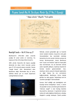 Piyano Sonatı No.14, Do diyez Min&ouml;r Op.27 No.2 (Ayışığı)