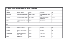 29 NİSAN 2014 - NOTRE DAME DE SİON